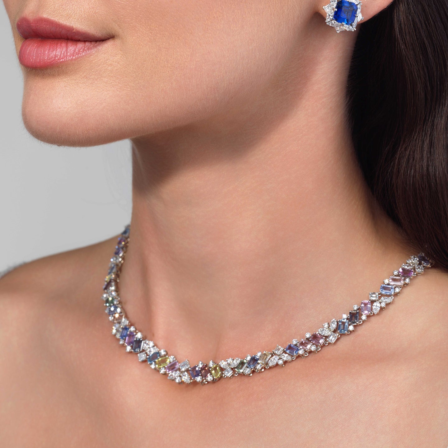 42.84tcw No Heat Multi-Color Sapphire Necklace