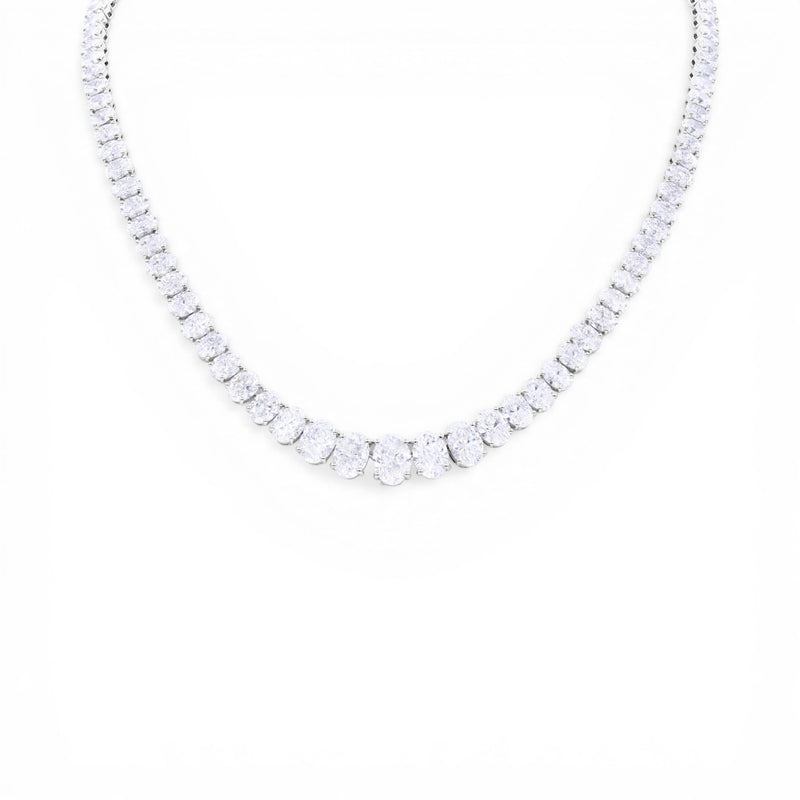34.93tcw Oval Diamond Riviera Necklace