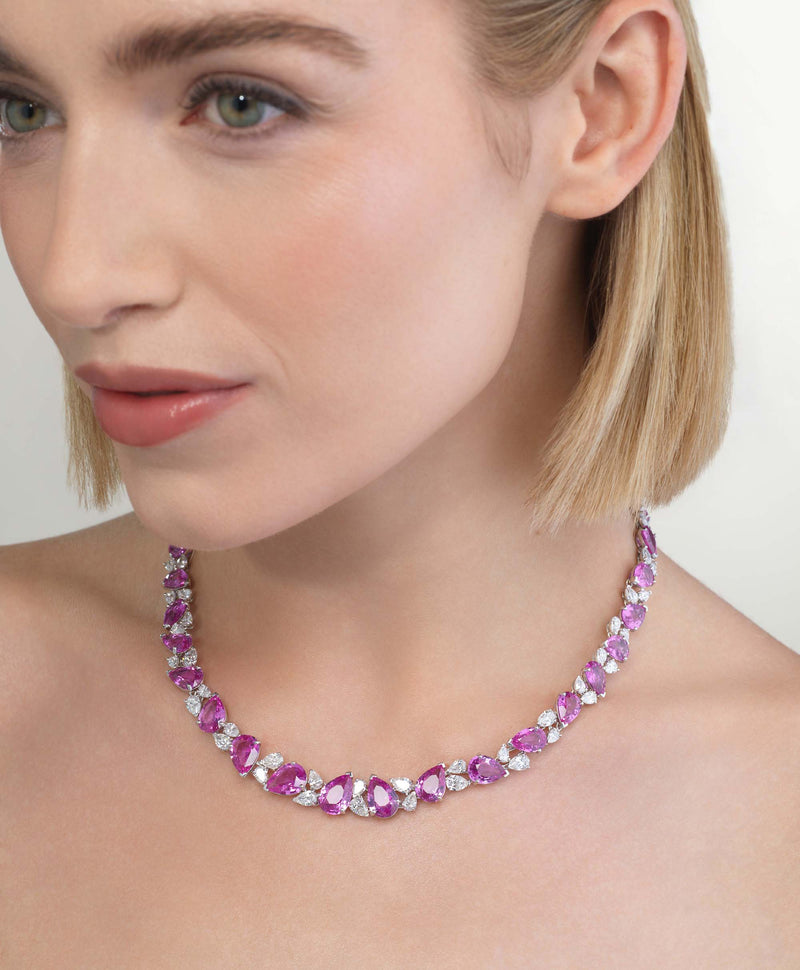 59.31tcw Pink Sapphire Necklace