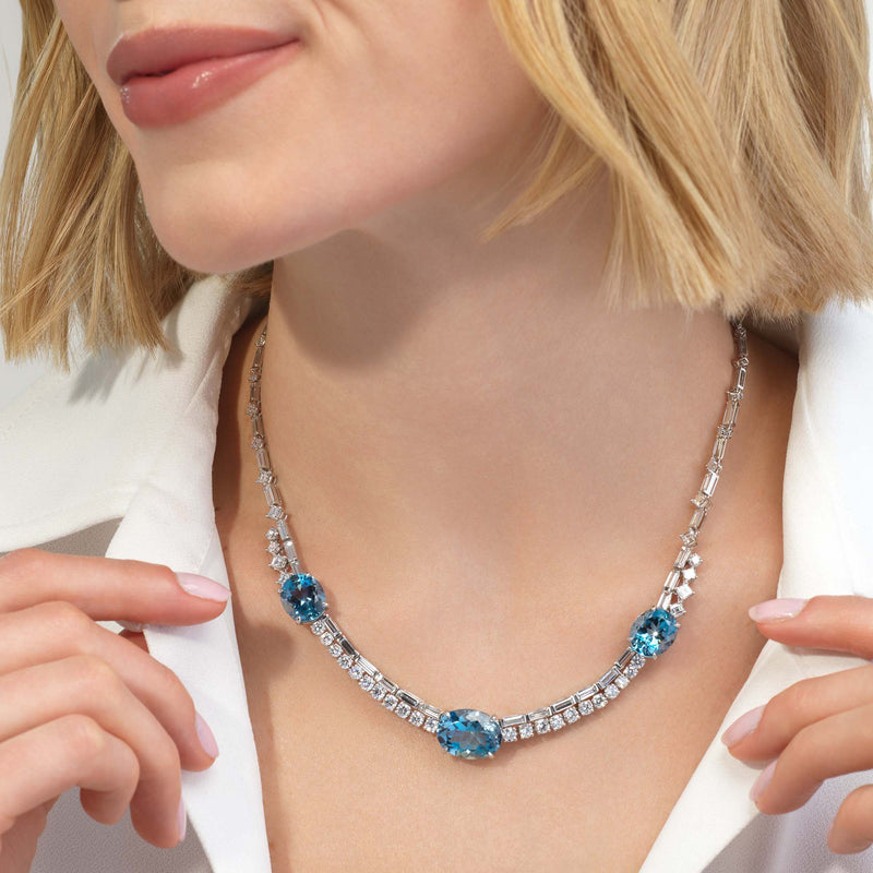 19.96tcw Aquamarine & Diamond Necklace