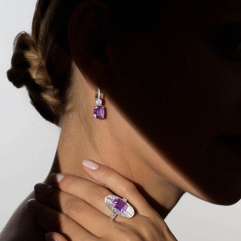 5.09tcw Purple Paraiba Earrings