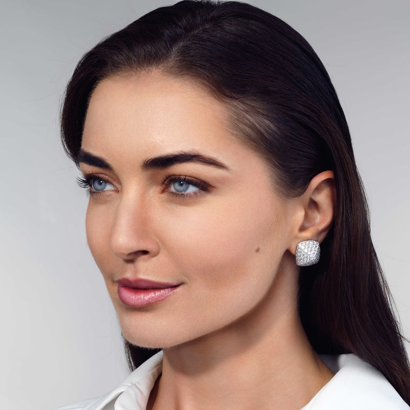 Pave Diamond Pyramid Earrings