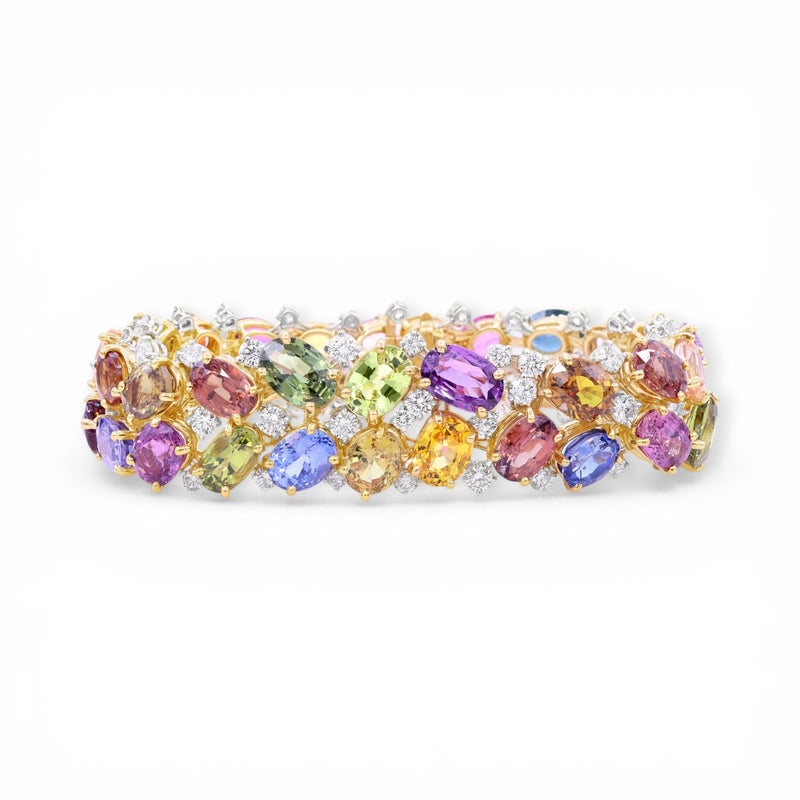86.02tcw Multi-Color Sapphire Bracelet