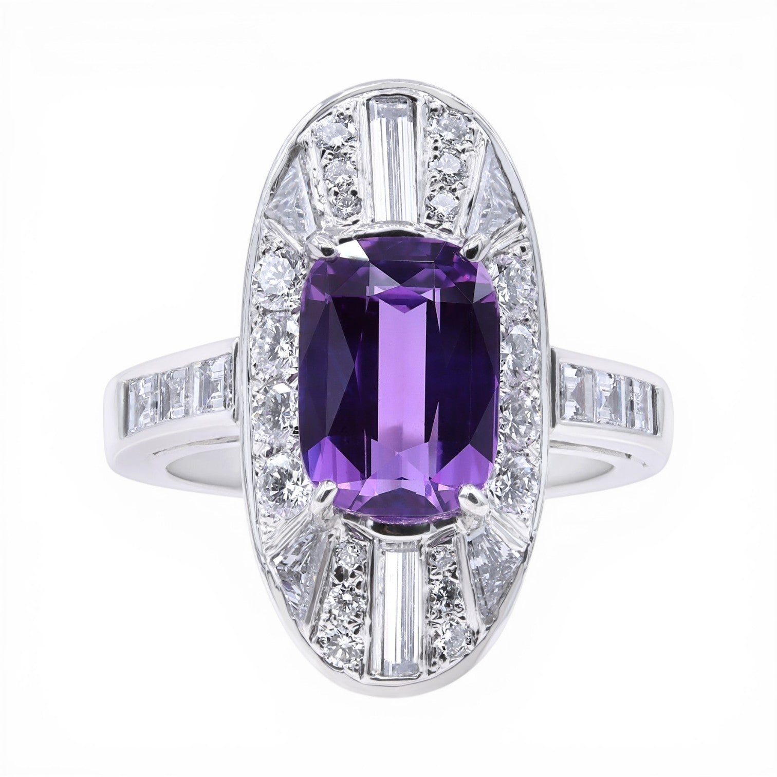 3.78ct No Heat Purple Sapphire Ring
