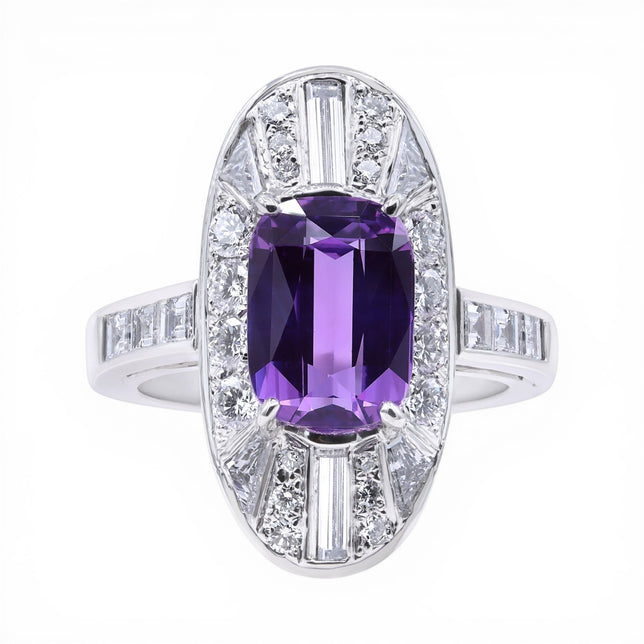 3.78ct No Heat Purple Sapphire Ring