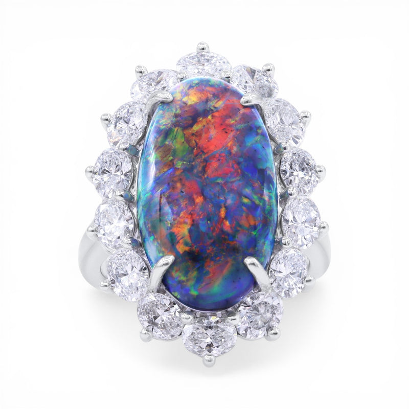 7.73ct Black Opal 'Entourage' Ring