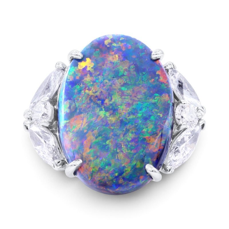10.20ct Black Opal Ring