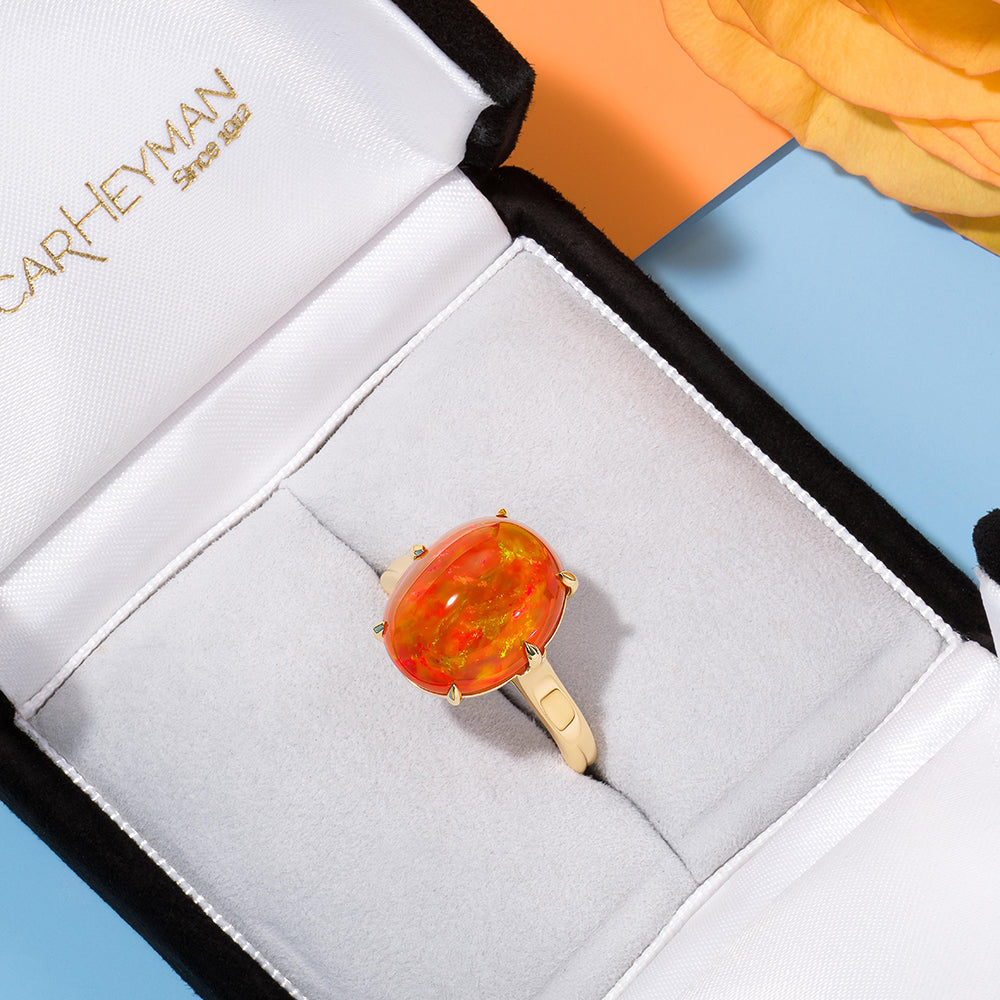 6.72ct Fire Opal Ring