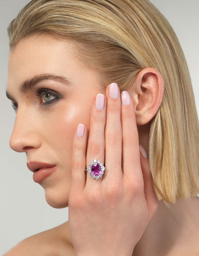 7.01ct Pink Sapphire Ring