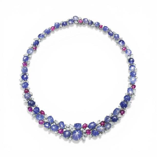 182.46tcw Star Sapphire & Star Ruby Necklace