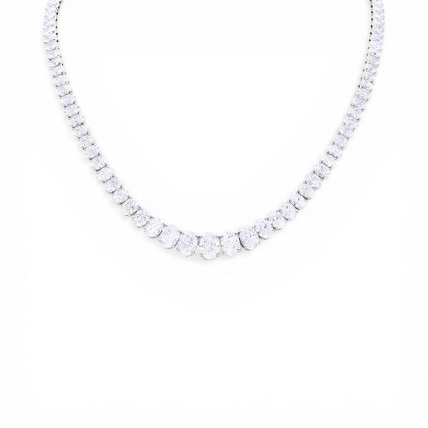 34.93tcw Oval Diamond Riviera Necklace