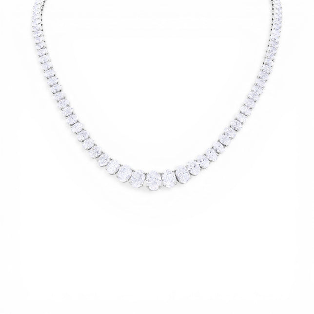 34.93tcw Oval Diamond Riviera Necklace