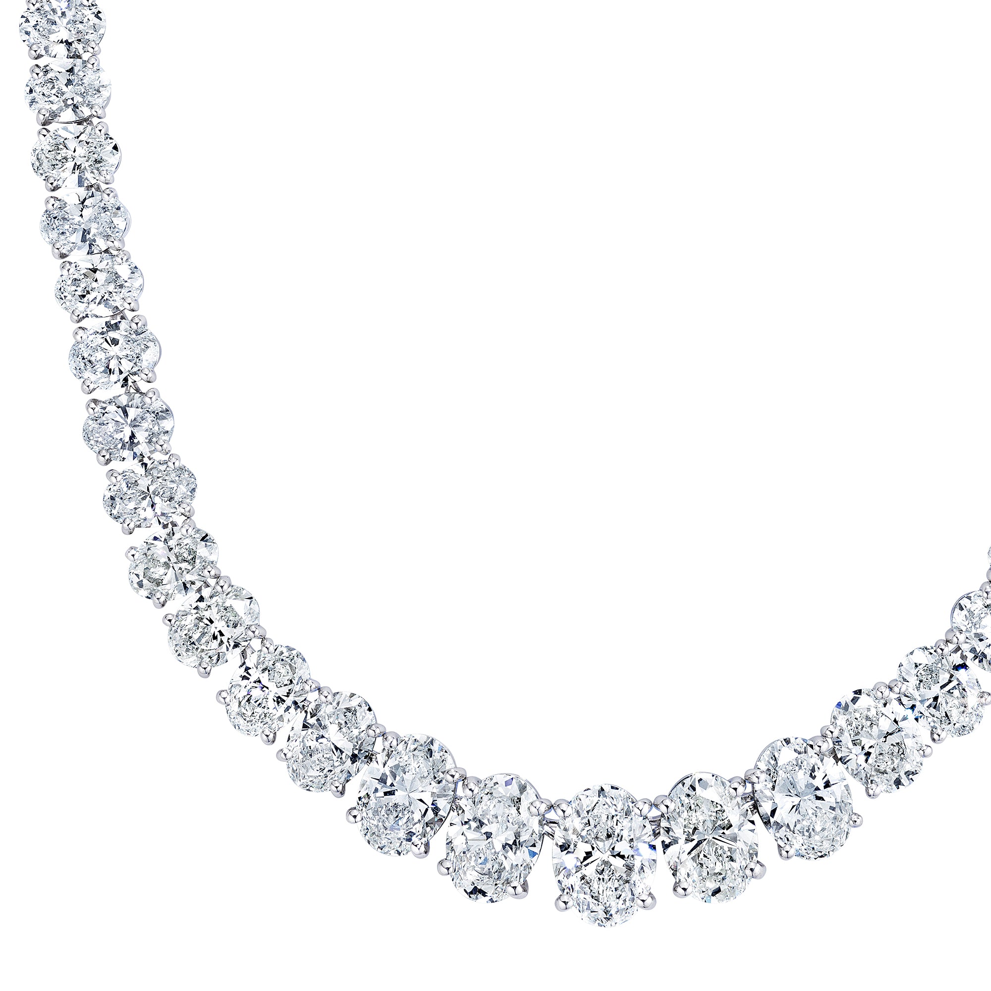 34.93tcw Oval Diamond Riviera Necklace