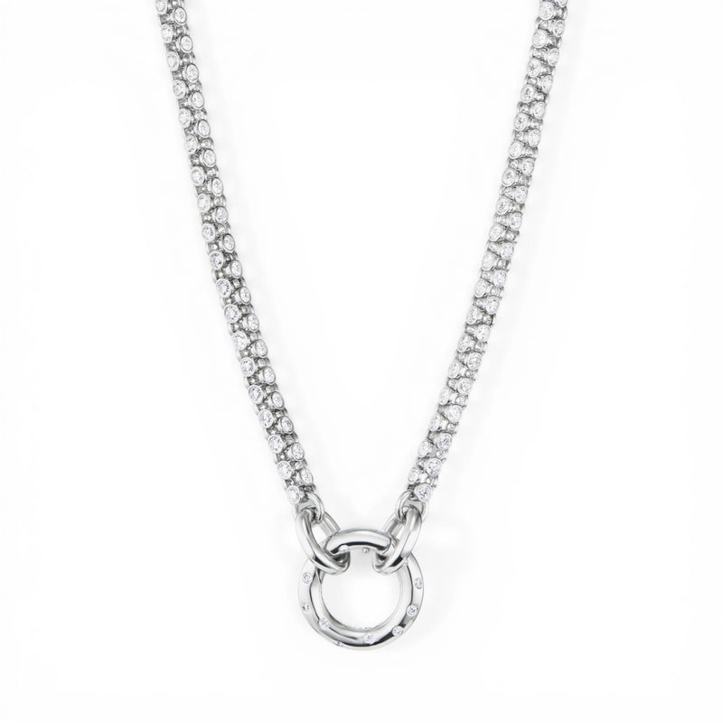 Double Sided Diamond Link Necklace
