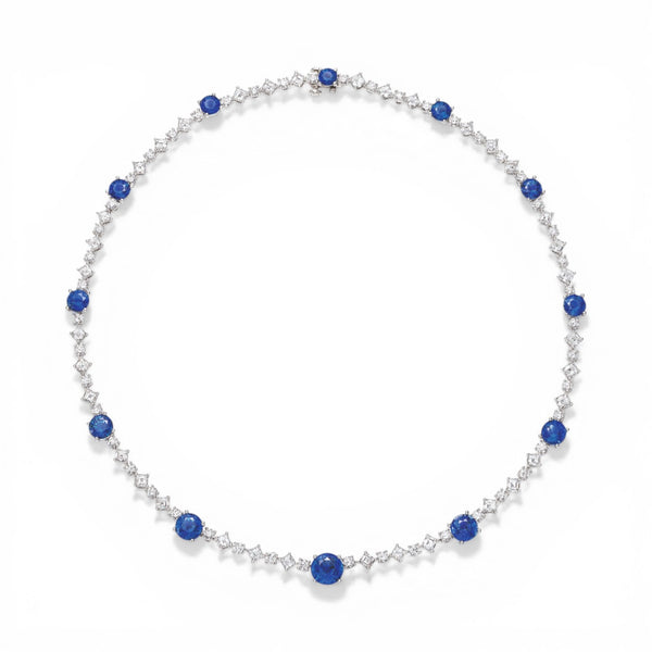 15.59tcw Sapphire & Diamond Necklace