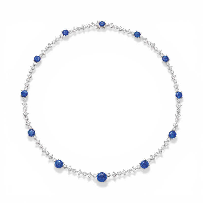 15.59tcw Sapphire & Diamond Necklace
