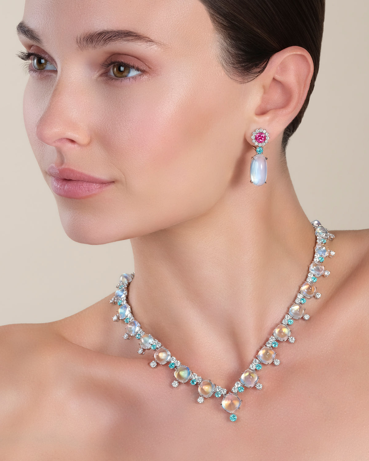 23.35tcw Moonstone & Spinel Earrings
