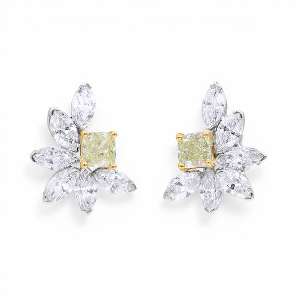 2.42tcw Fancy Yellow Diamond Earrings