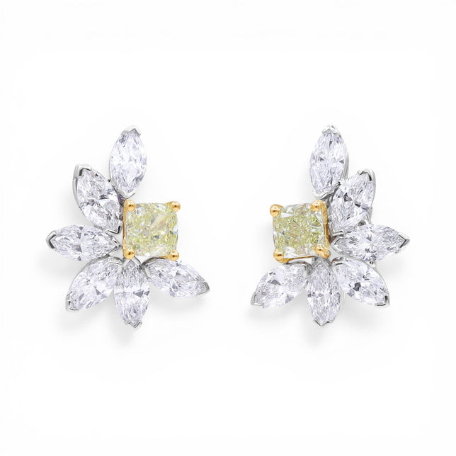 2.42tcw Fancy Yellow Diamond Earrings