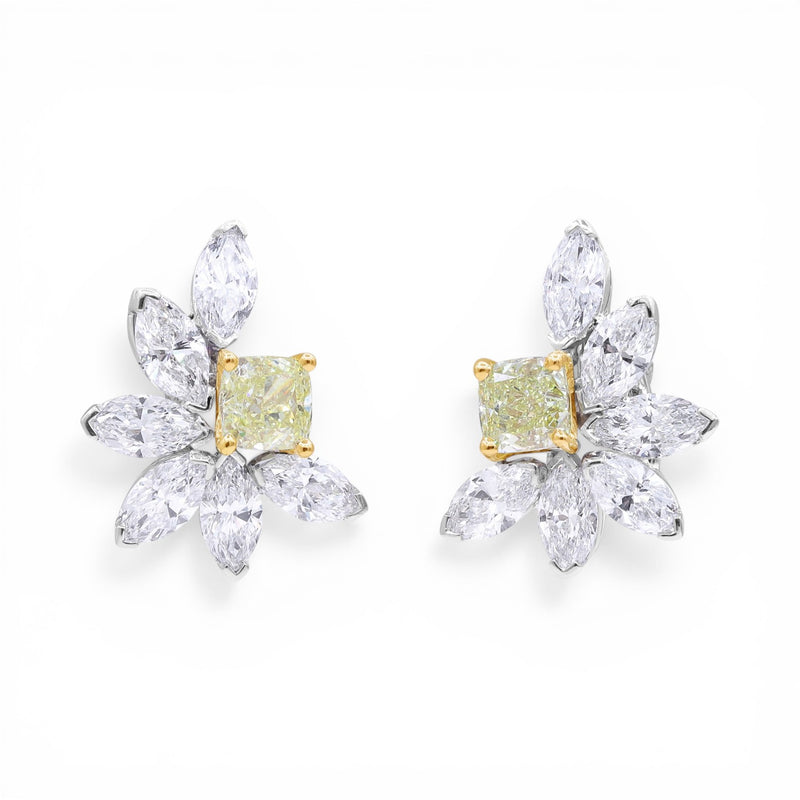 2.42tcw Fancy Yellow Diamond Earrings