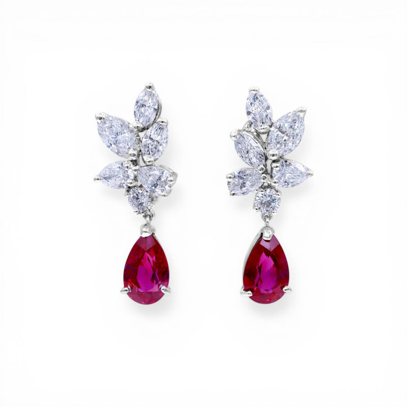 4.60tcw Burma Ruby Earrings