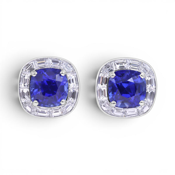 8.69tcw Ceylon Sapphire Frame Earrings