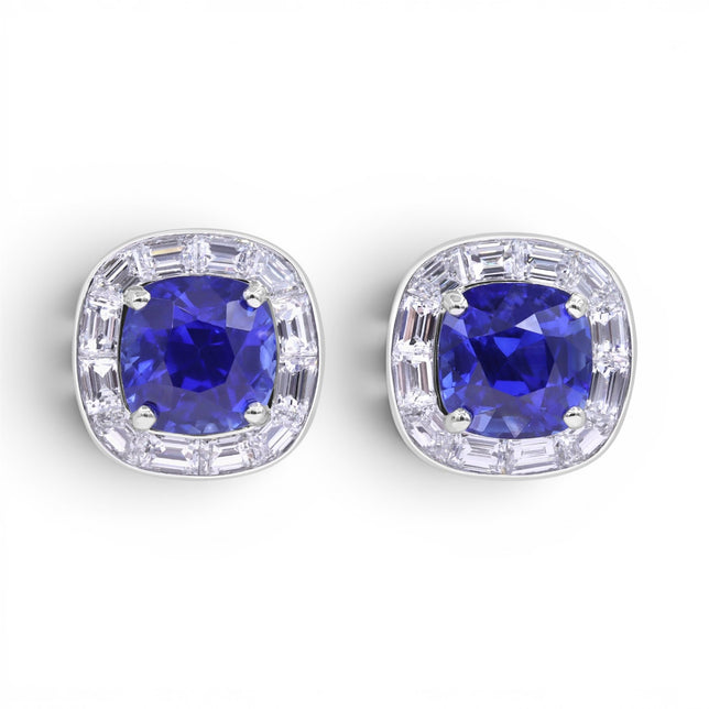 8.69tcw Ceylon Sapphire Frame Earrings
