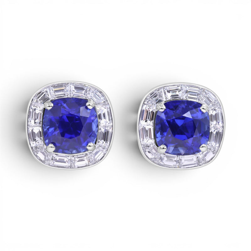 8.69tcw Ceylon Sapphire Frame Earrings