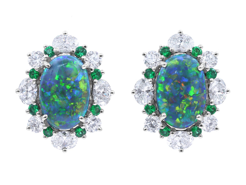 8.62tcw Black Opal Earrings