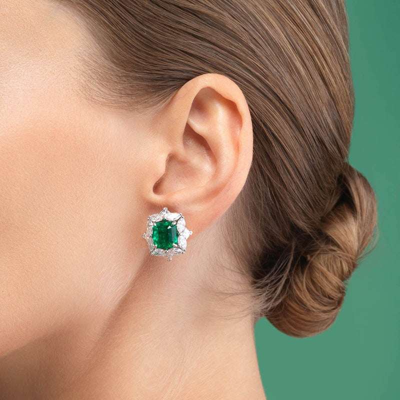 6.20tcw Colombian Emerald Earrings