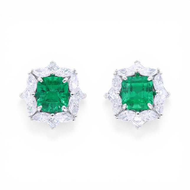 6.20tcw Colombian Emerald Earrings