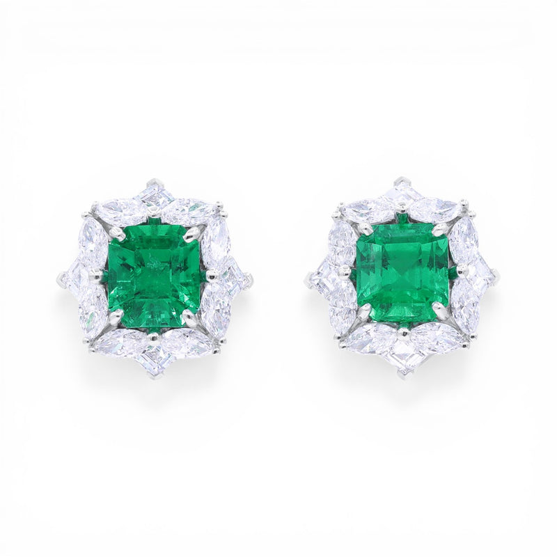 6.20tcw Colombian Emerald Earrings