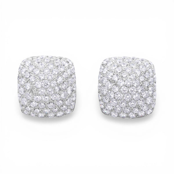 Pave Diamond Pyramid Earrings