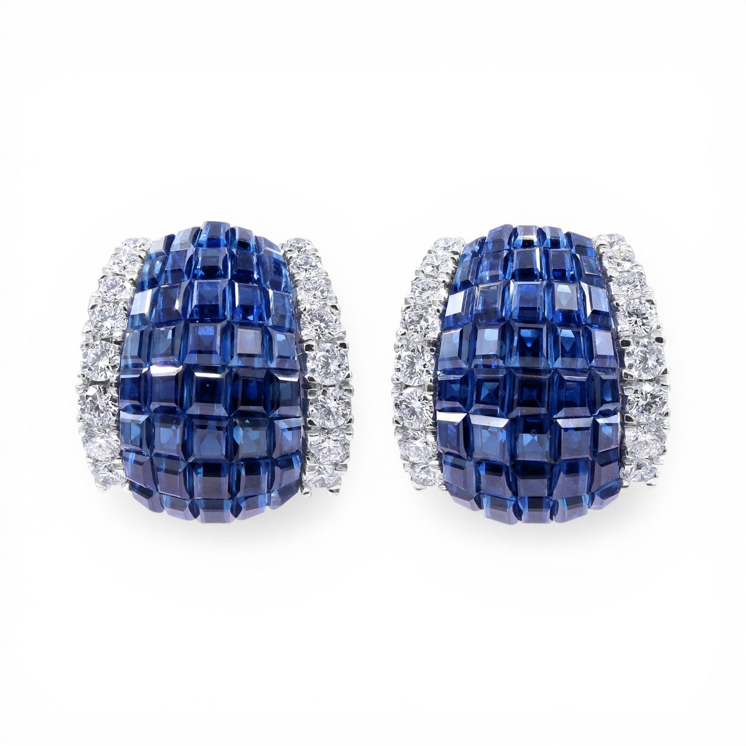 Invisibly Set Sapphire Earrings