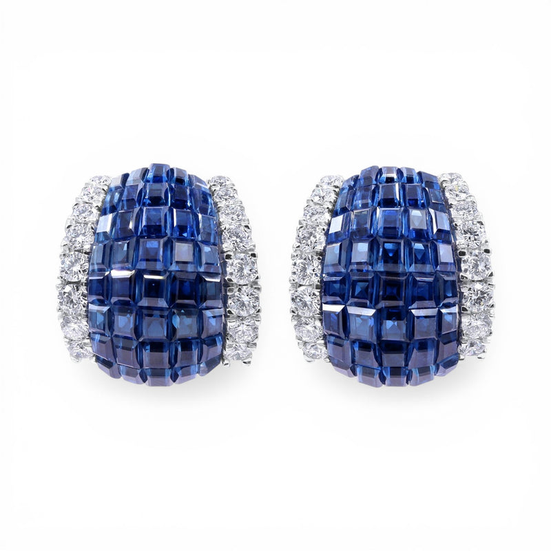 Invisibly Set Sapphire Earrings