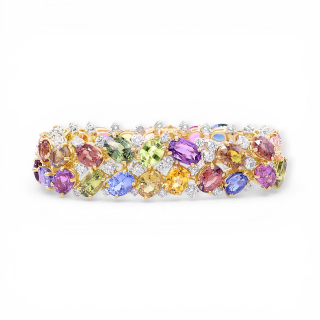 86.02tcw Multi-Color Sapphire Bracelet