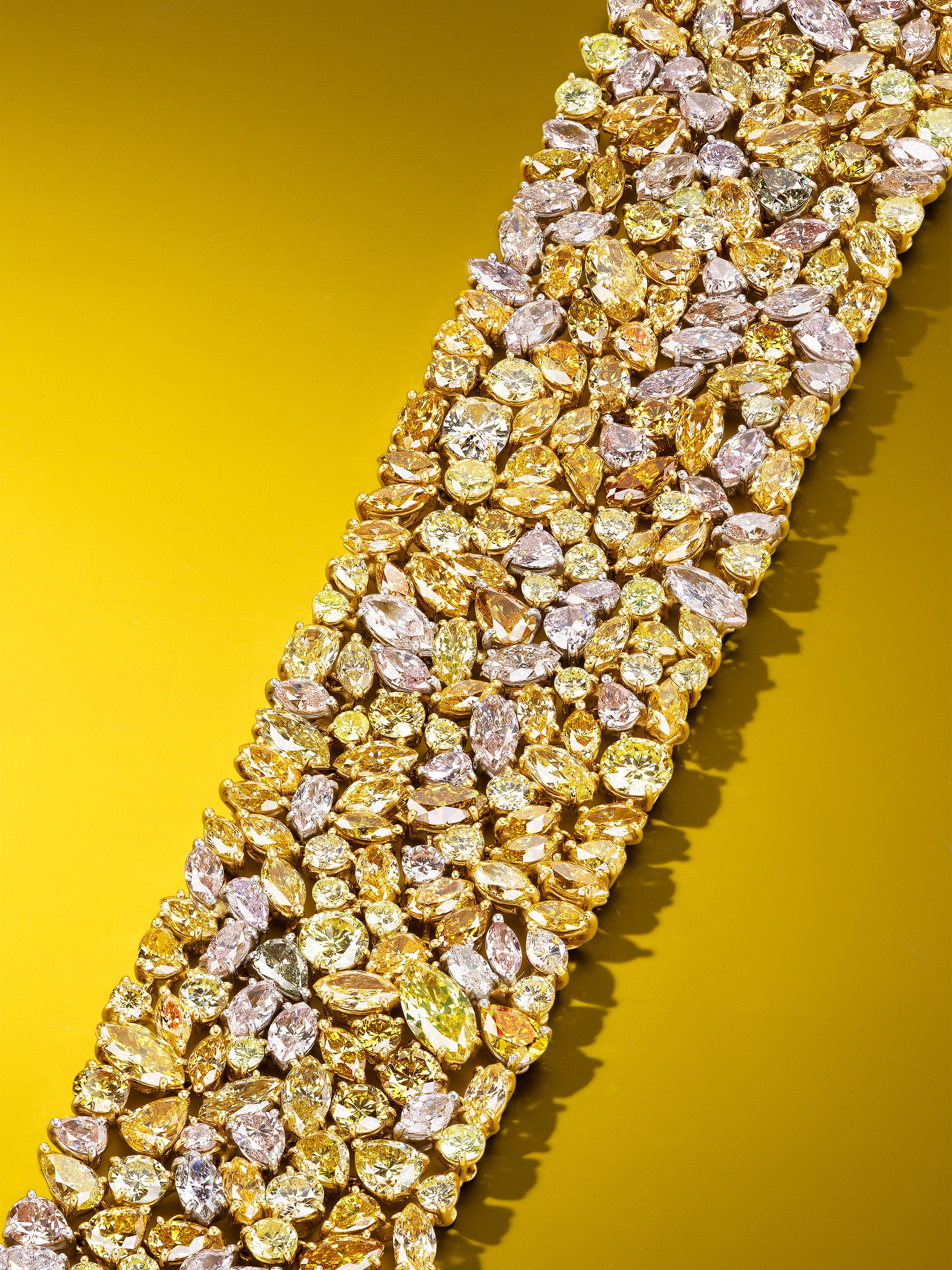 54.09tcw Fancy Colored Diamond Bracelet