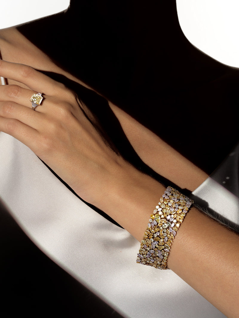 54.09tcw Fancy Colored Diamond Bracelet