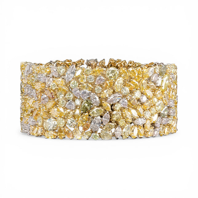 54.09tcw Fancy Colored Diamond Bracelet