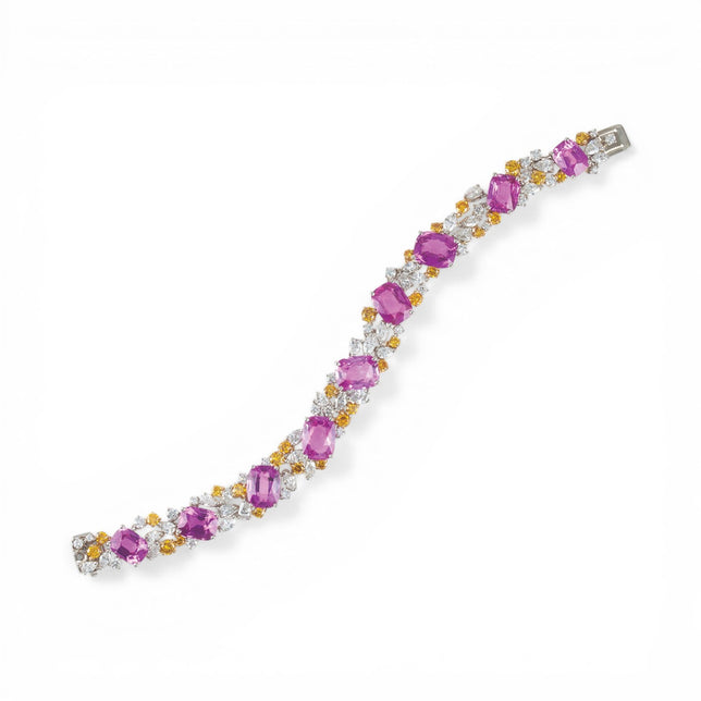 37.78tcw Pink Sapphire Bracelet