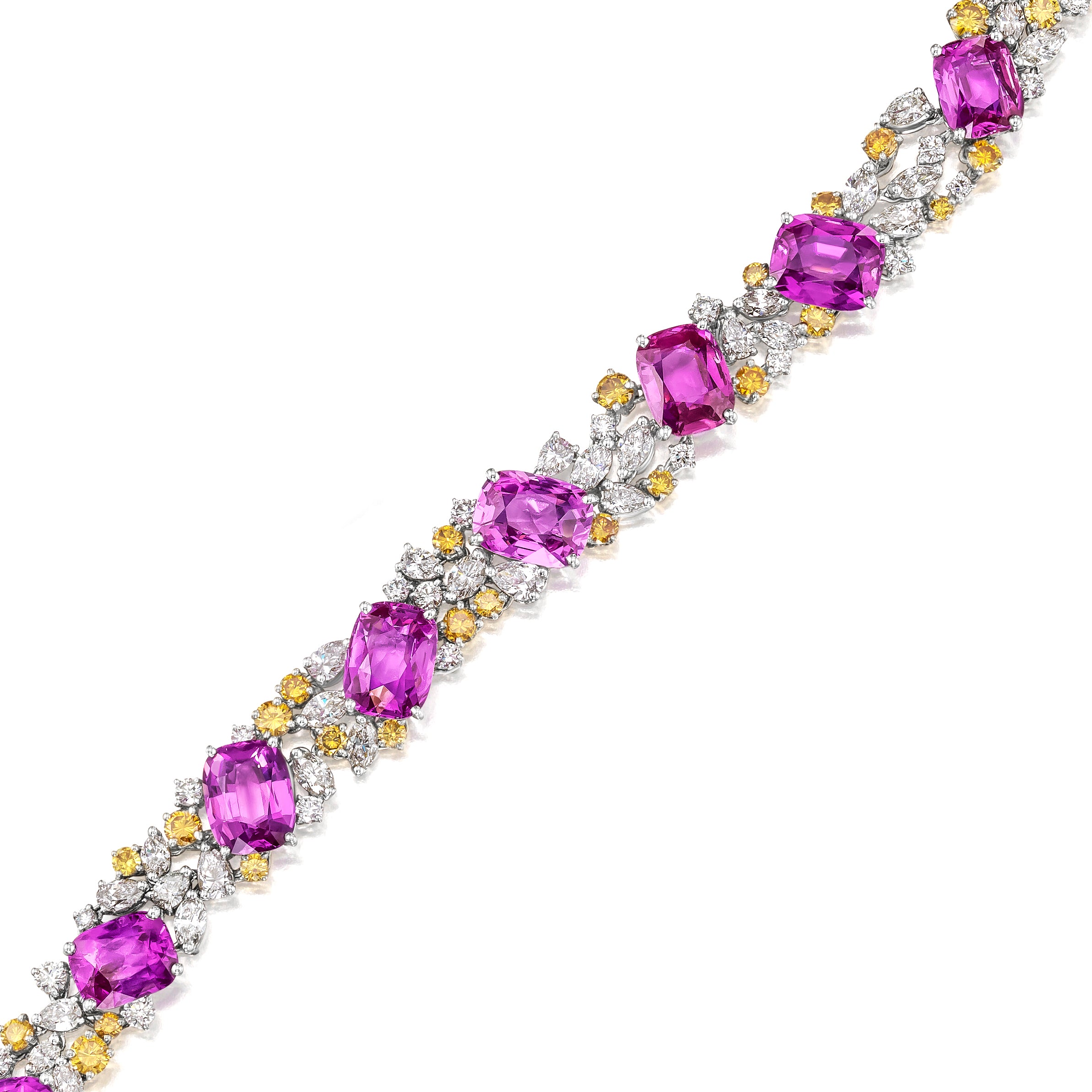 37.78tcw Pink Sapphire Bracelet