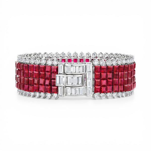 Invisibly Set Ruby Bracelet