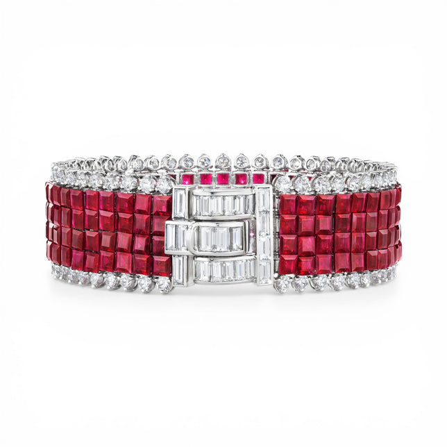 Invisibly Set Ruby Bracelet