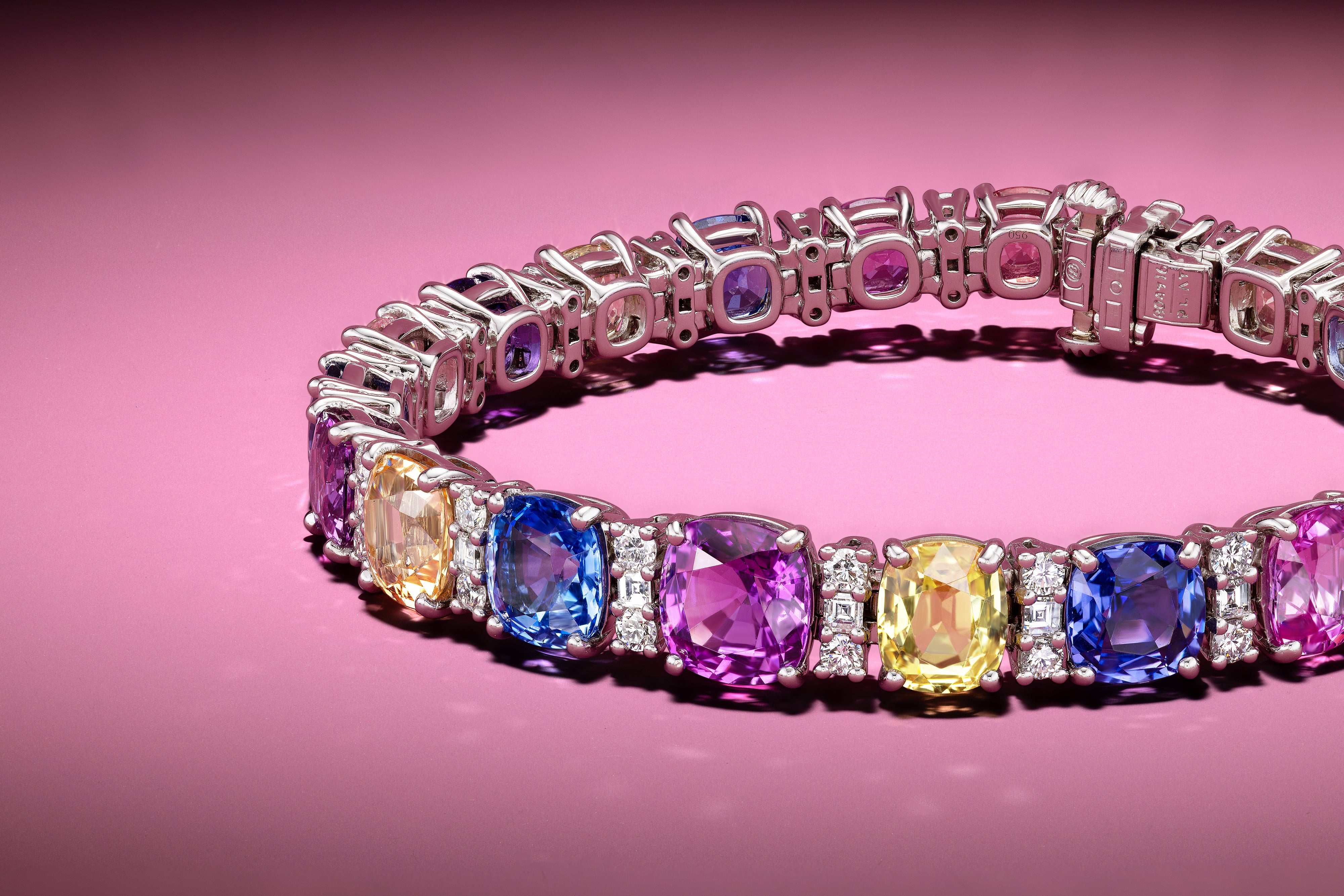 38.96tcw No Heat Multi-Color Sapphire Bracelet