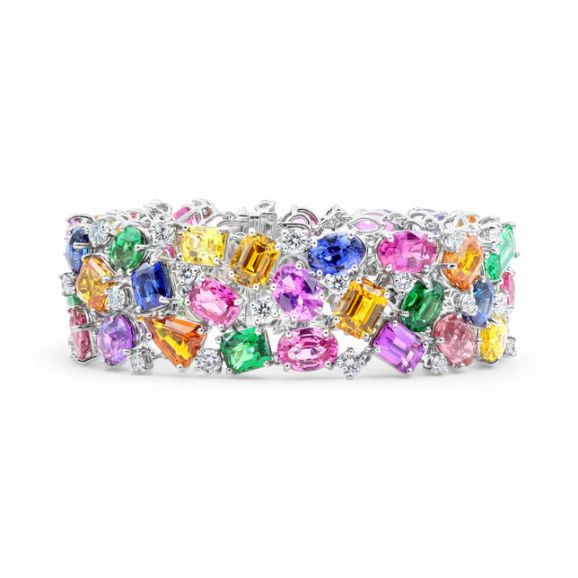 93.48tcw Multi-Color Sapphire Bracelet