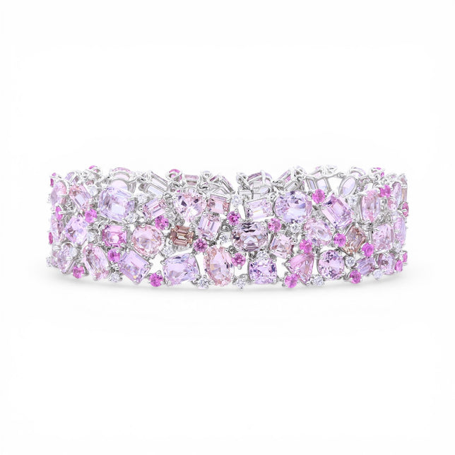 71.96TCW No Heat Padparadscha Bracelet