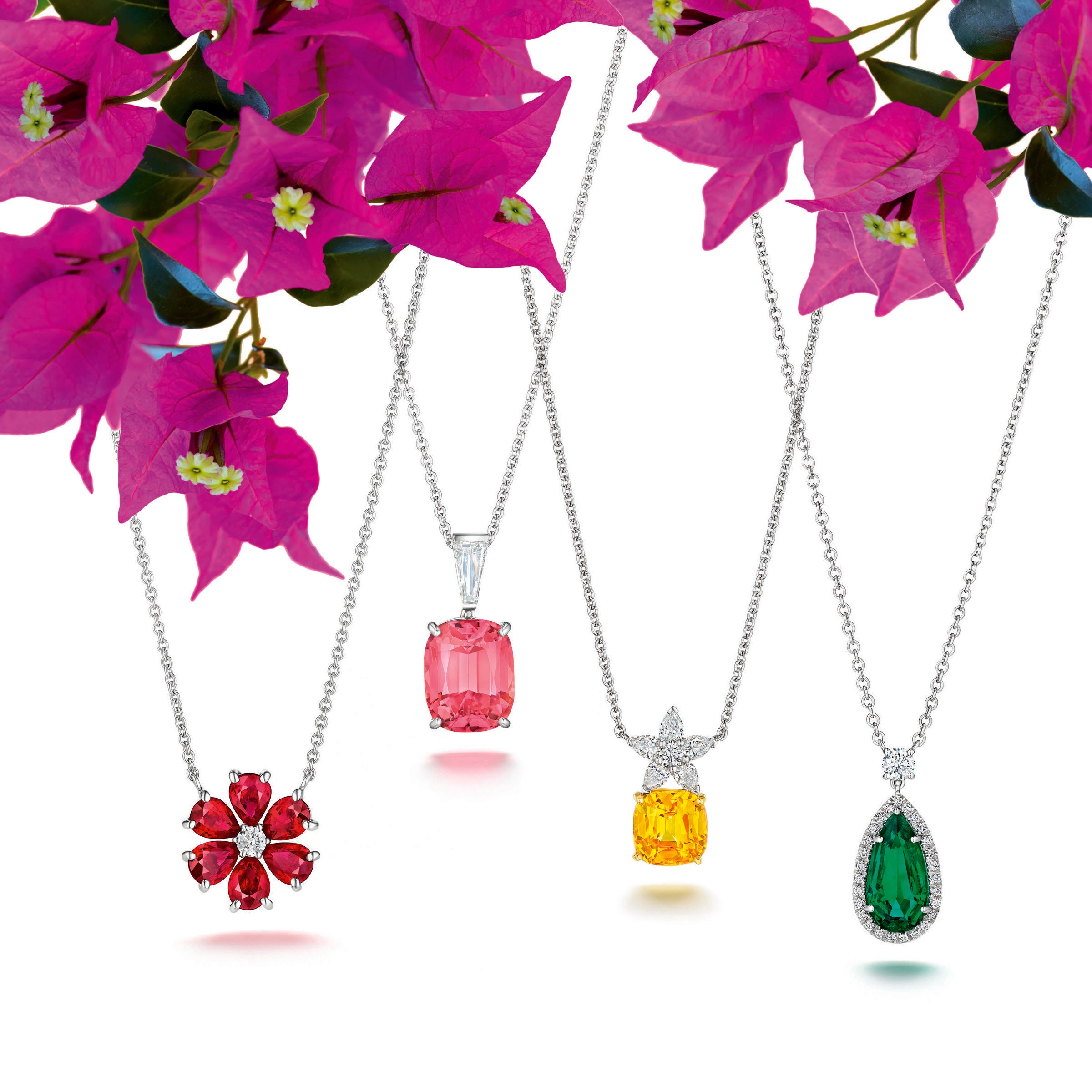 Ruby Flower Pendant