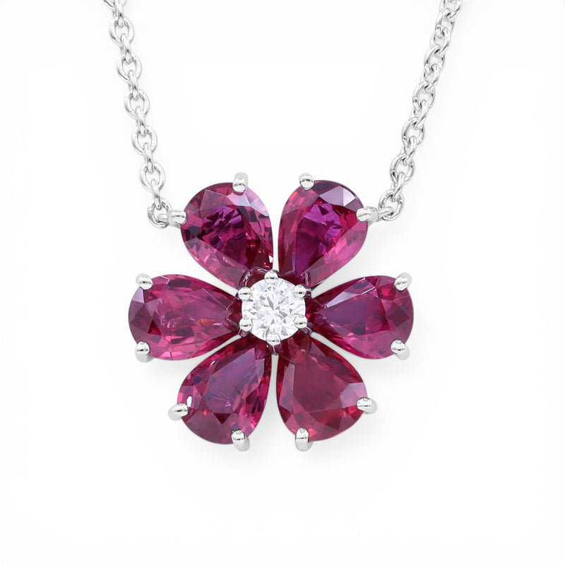 Ruby Flower Pendant