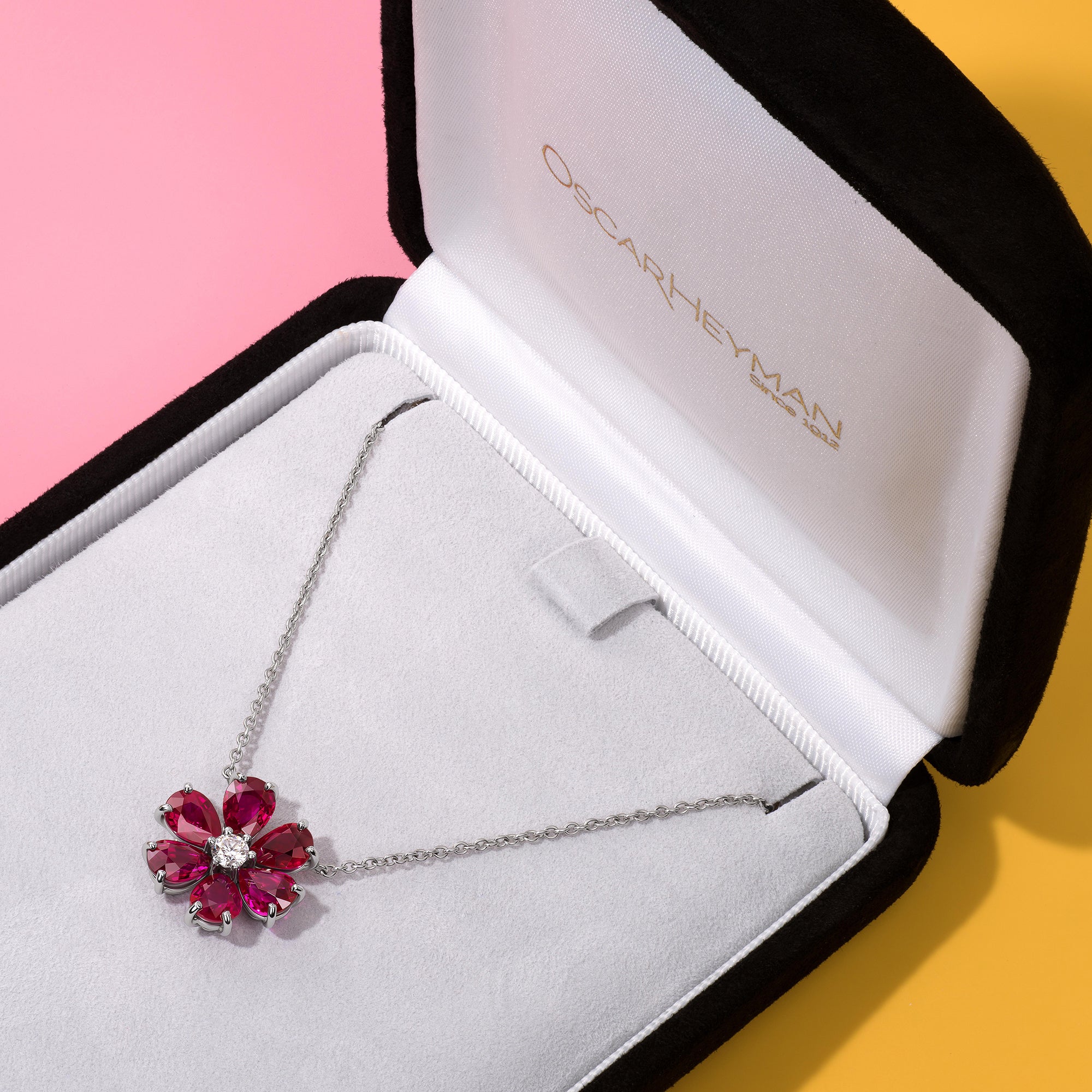 Ruby Flower Pendant